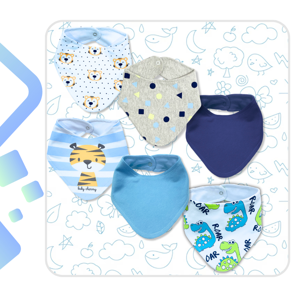 KIT 3 Babadores Bandana Suedine Duplo Super Macio BABETE BABADOR IMPERMEAVEL BEBÊ