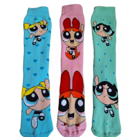 Meia Divertida Meninas Super Poderosas Infantil