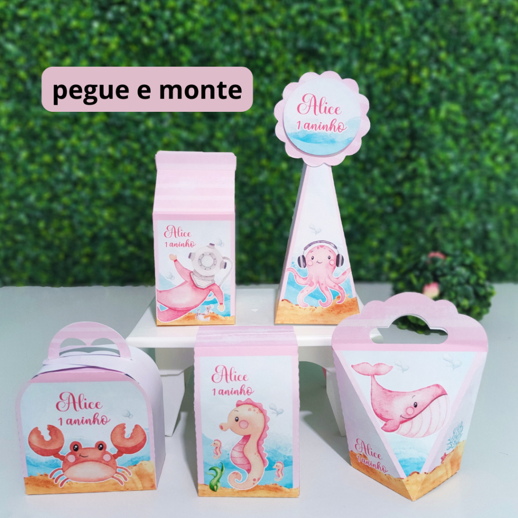 KIT 10 PEGUE E MONTE Personalizados Diversos Temas| Lembrancinha Aniversário / Caixinhas Para Festa