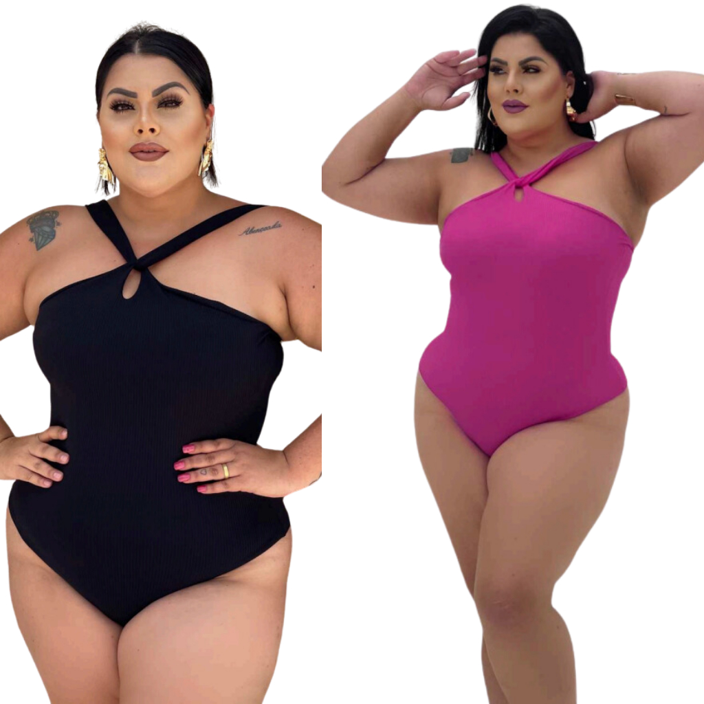 Body Plus Size Blusa Feminina Transpassado Bory Anarruga até 52