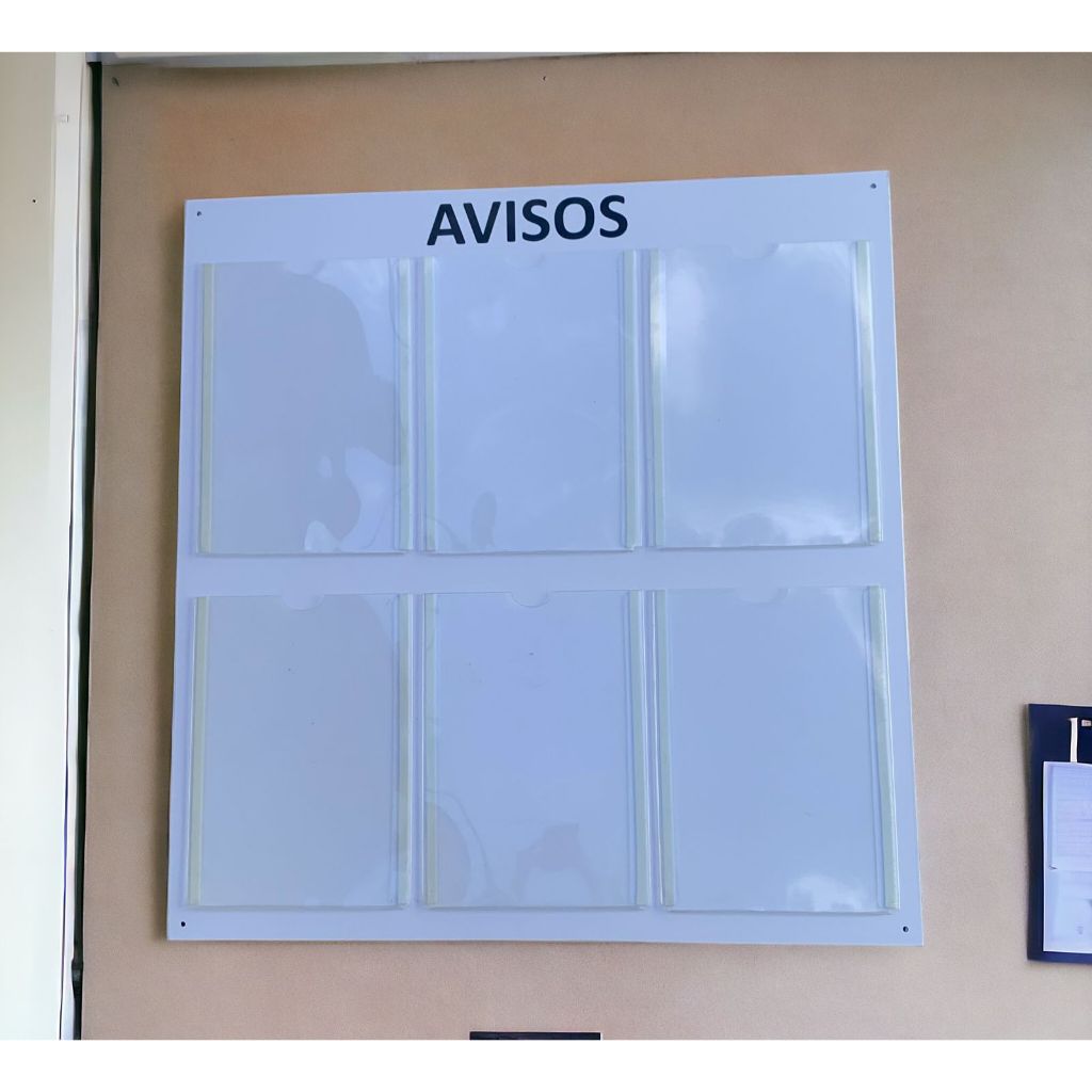 Quadro de Avisos com 6 Bolsas A4