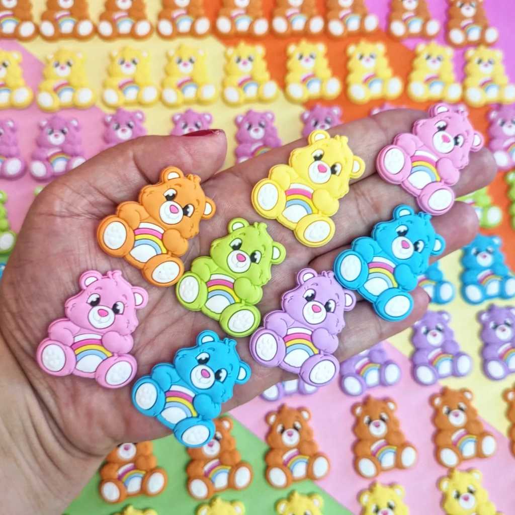 aplique emborrachado ursinhos carinhosos/ pacote com 12 ou 24 pçs em Oferta na Shopee