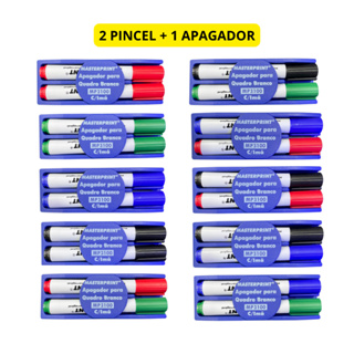 Kit Pincel Quadro Branco Recarregável + Apagador magnético - Masterprint em Oferta na Shopee