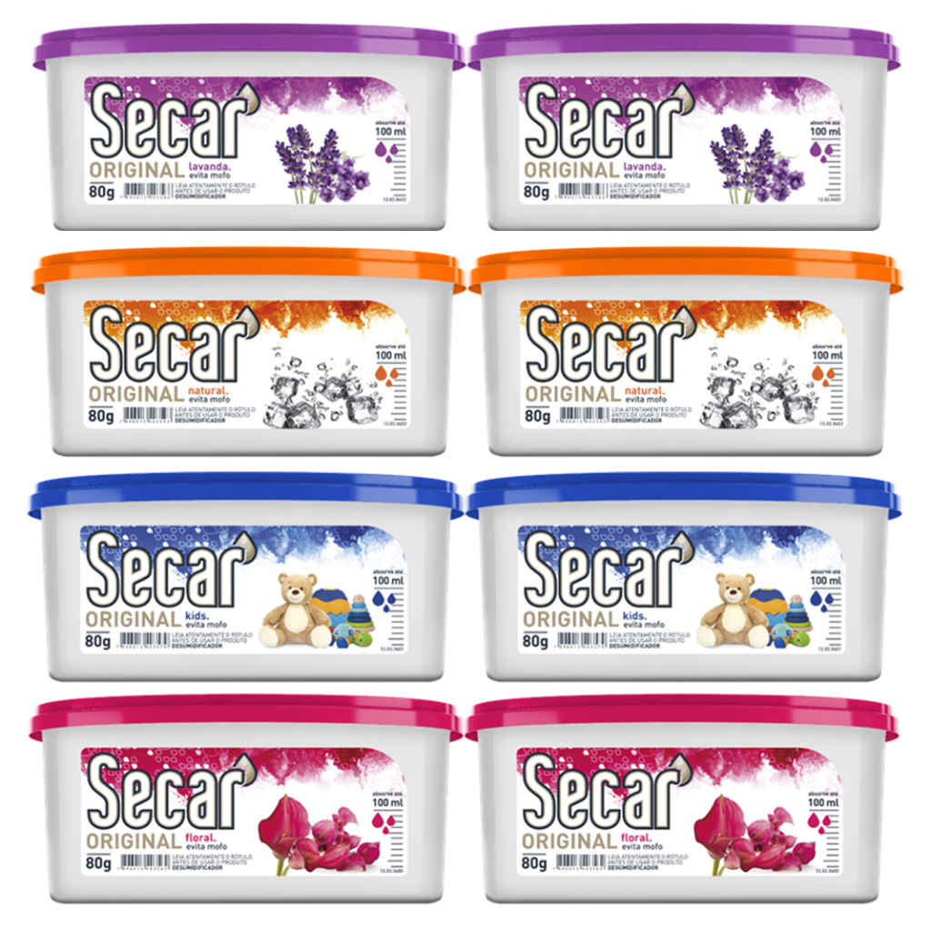 Kit 8un Anti Mofo Secar 80g Original Desumidificador Evita Umidade Fungos Cheiro Guarda Armários em Oferta na Shopee