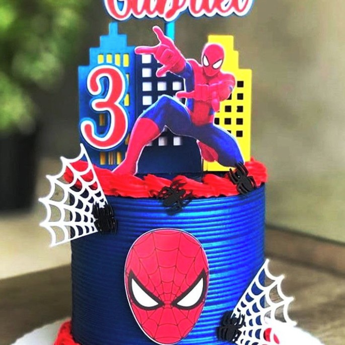 Topo de bolo Homem Aranha - em 3D em Oferta na Shopee