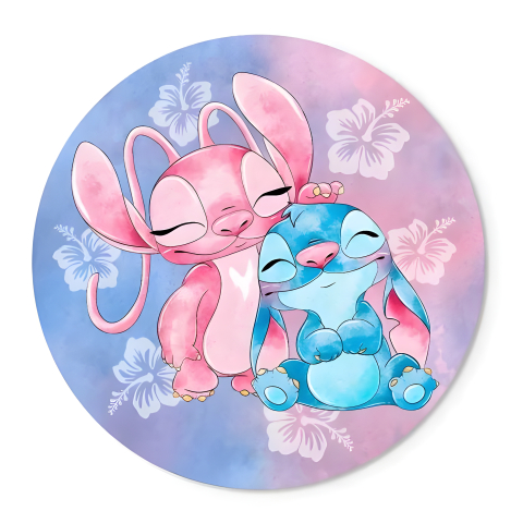 Painel Festa Infantil Redondo Temática Stitch Gril or Boy Chá Revelação + Arco, Suporte incluso. Fazemos personalizado com qualquer tema. Confeccionado em Lona fosca, impressão de alta resolução. cenário Circular p/ Decoraçõe