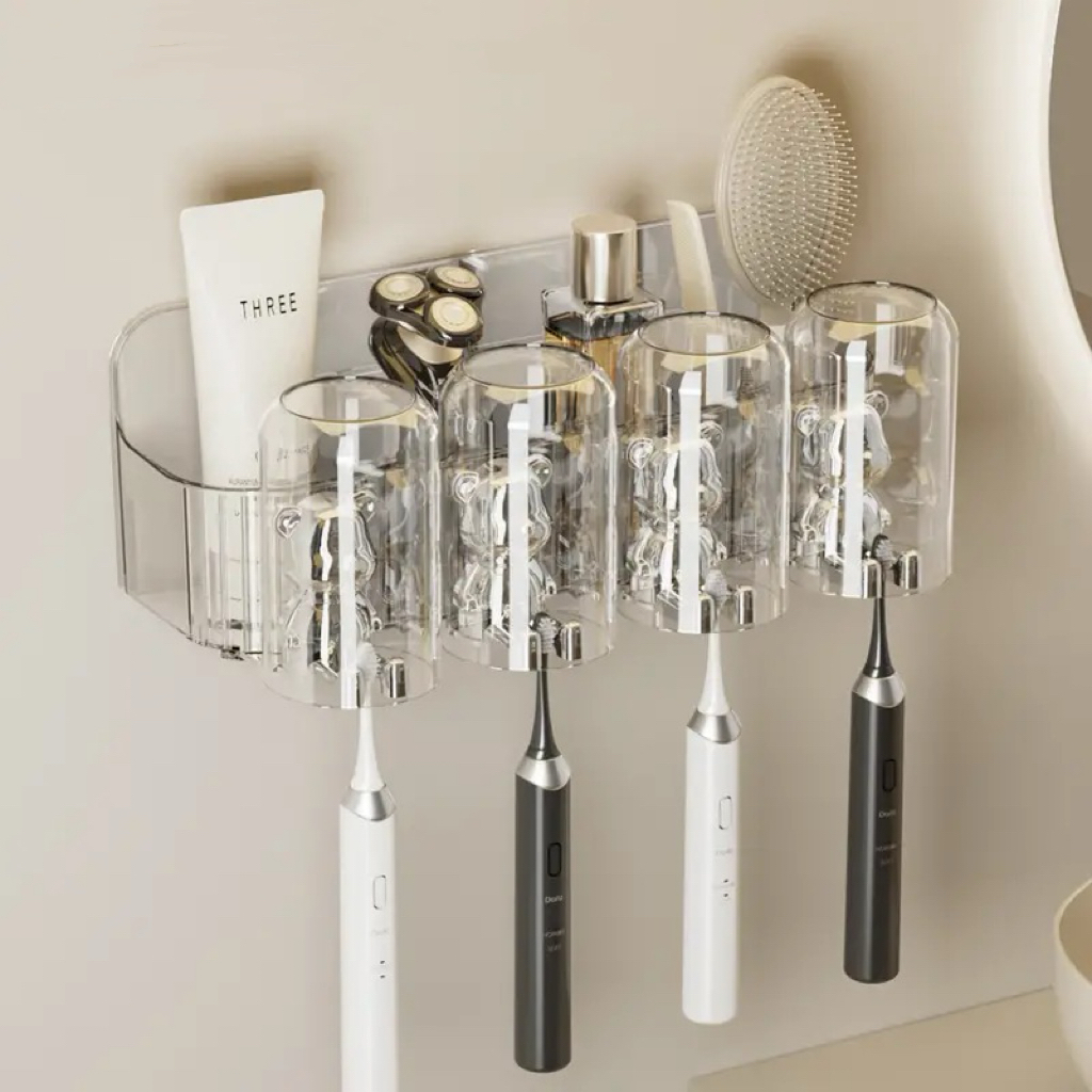 Porta escova de dentes para banheiro montado na parede em Oferta na Shopee