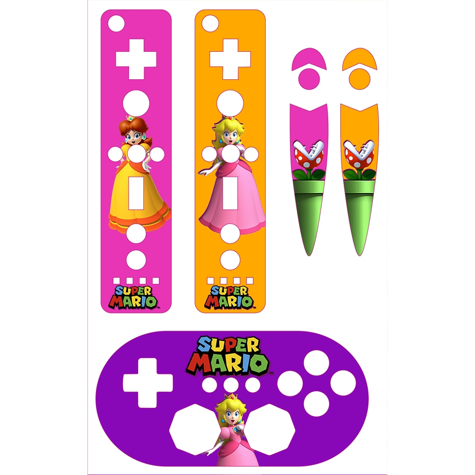 Skin Adesiva Controles Nintendo Wii - Princesa Cogumelo e Princesa Dayse