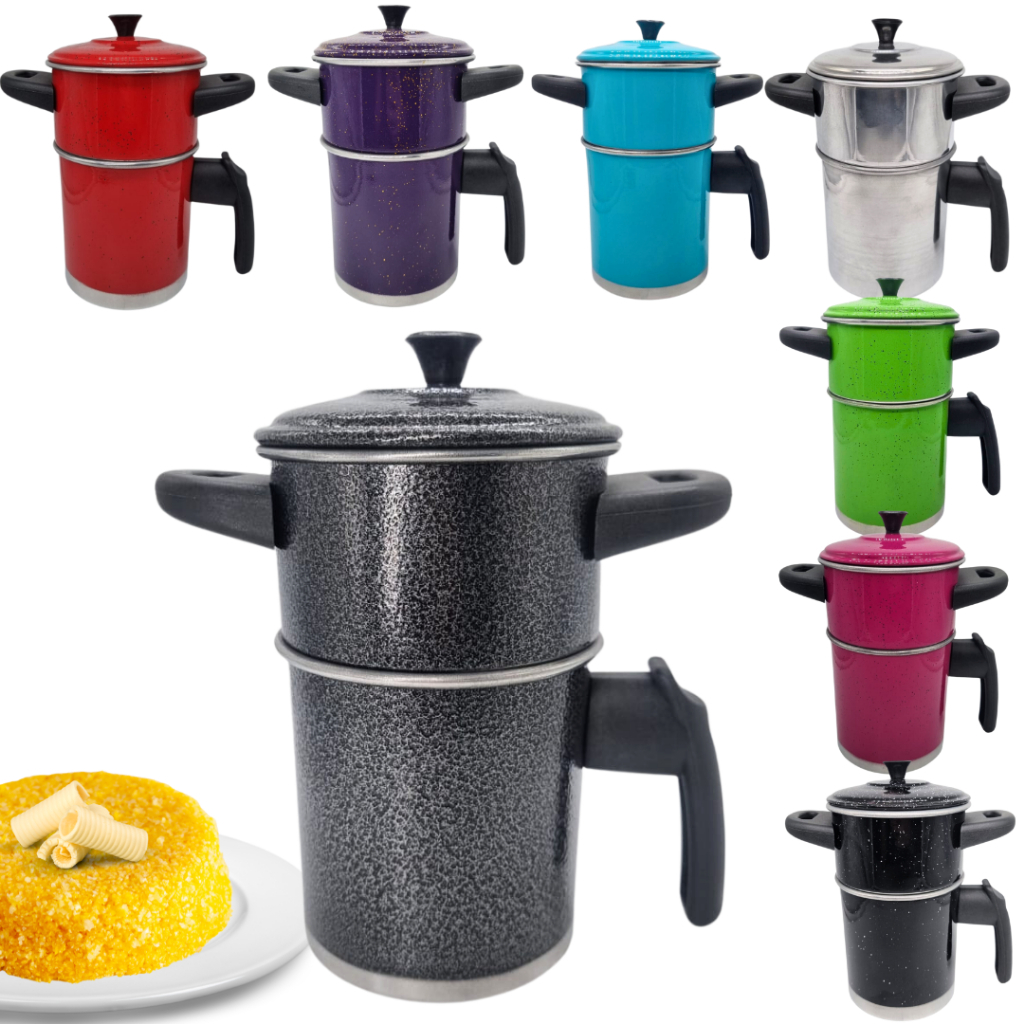 Cuscuzeiro Nordestino Individual nº 10 Color Amj (Cuzcuzeira Individual, Cuscuzeira) em Oferta na Shopee