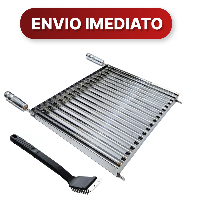 Grelha Argentina Parrilla em Inox - Picanheira com Coletor de Gordura