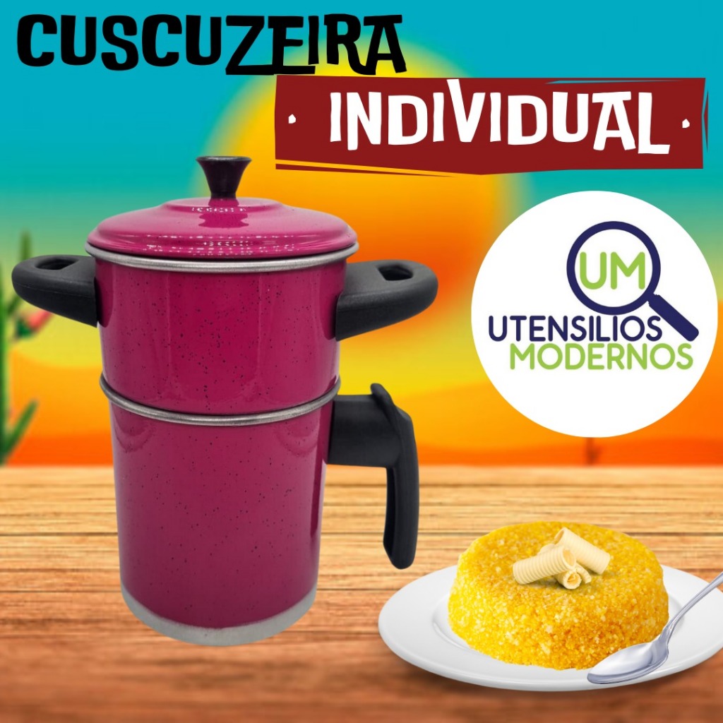 Cuscuzeira Individual Cuscuzeira Pequena Nordestino em Alumínio N°10 Color 1 Porção.