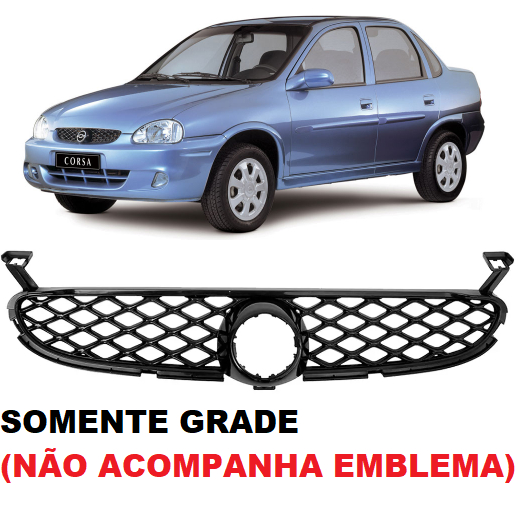 Grade Colmeia Corsa 2000/2010 Preto + Emblema Dourado · foto 2