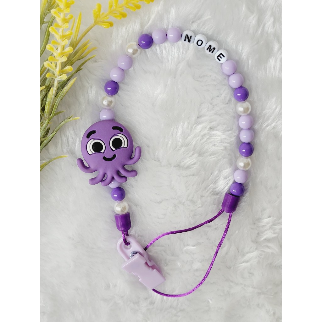 Prendedor de chupeta Bolo fofo personalizado com o nome do Bebê (nomes com até 10 letras) em Oferta na Shopee