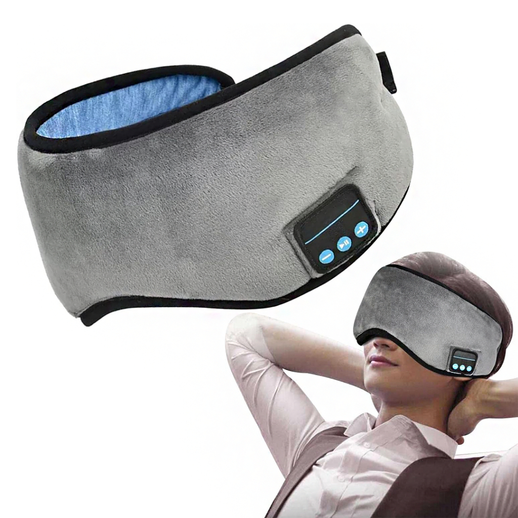 Tapa Olho Máscara Dormir Fone De Ouvido Bluetooth Tranquilo Musica