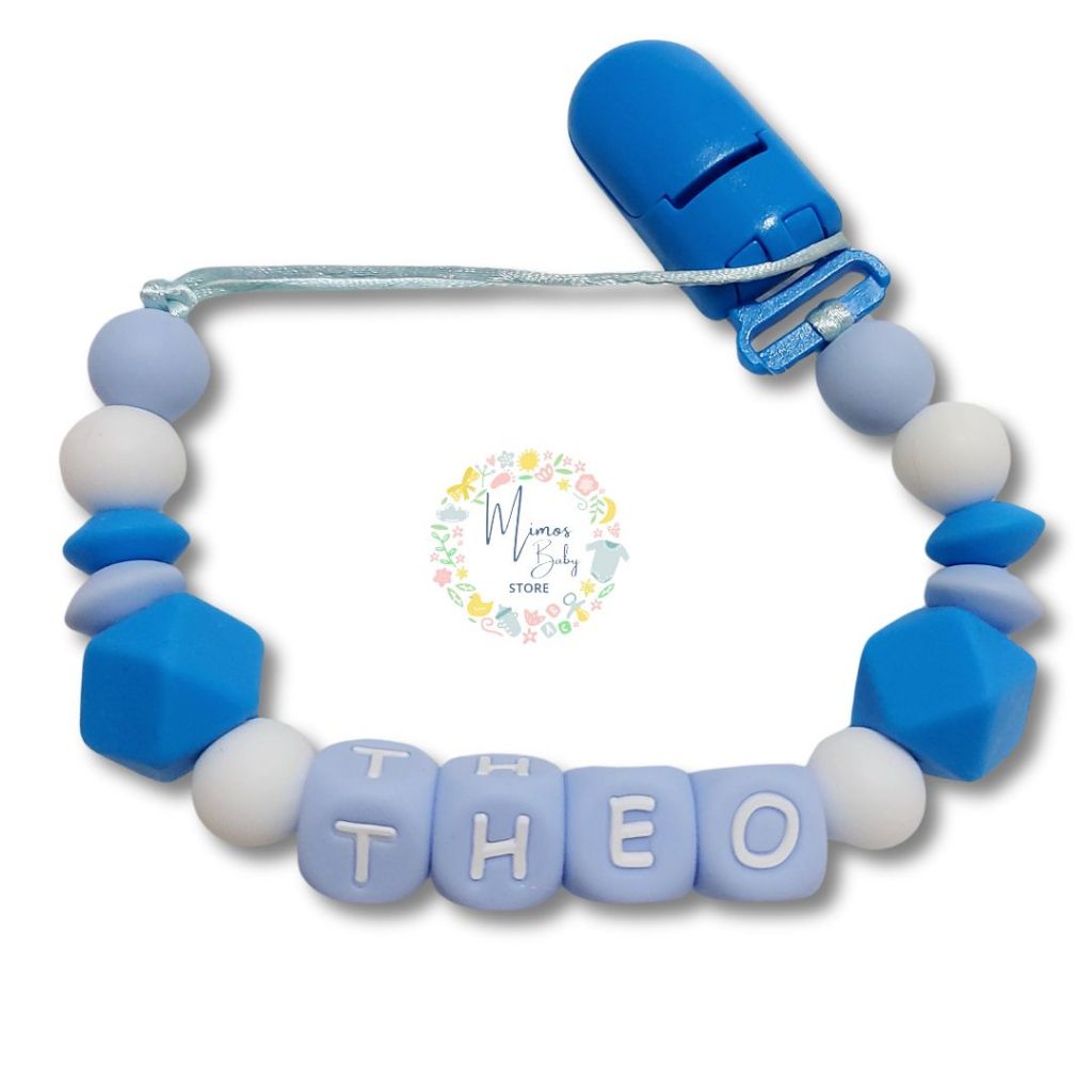 Prendedor de Chupeta de Silicone Macio e Mordedor Personalizado com Nome do Bebê BPA FREE