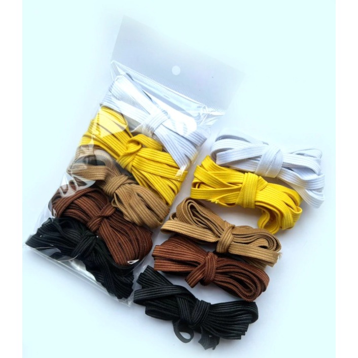 10 metros de Elástico Chato 7mm - Tons Neutro ref. EC002 em Oferta na Shopee