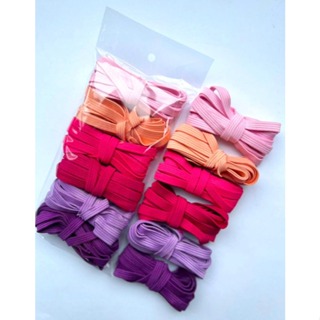 12 Metros Elástico Chato 7mm Tons Rosa ao Roxo Kit 6 Cores Costura Artesanato Encadernação Agenda DIY - ref EC004 em Oferta na Shopee