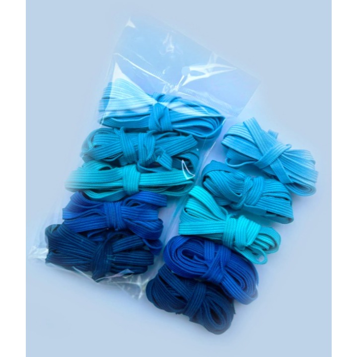Elástico Chato 7mm 10 Metros Kit 5 Cores Tons Azul Costura Artesanato Roupas Resistente Encadernação Agenda ref. EC001 em Oferta na Shopee