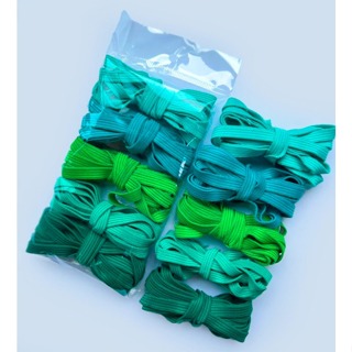 Elástico Chato 7mm 10 Metros Kit 5 Cores Tons Verde Costura Artesanato Roupas Resistente Encadernação Agenda ref. EC003 em Oferta na Shopee