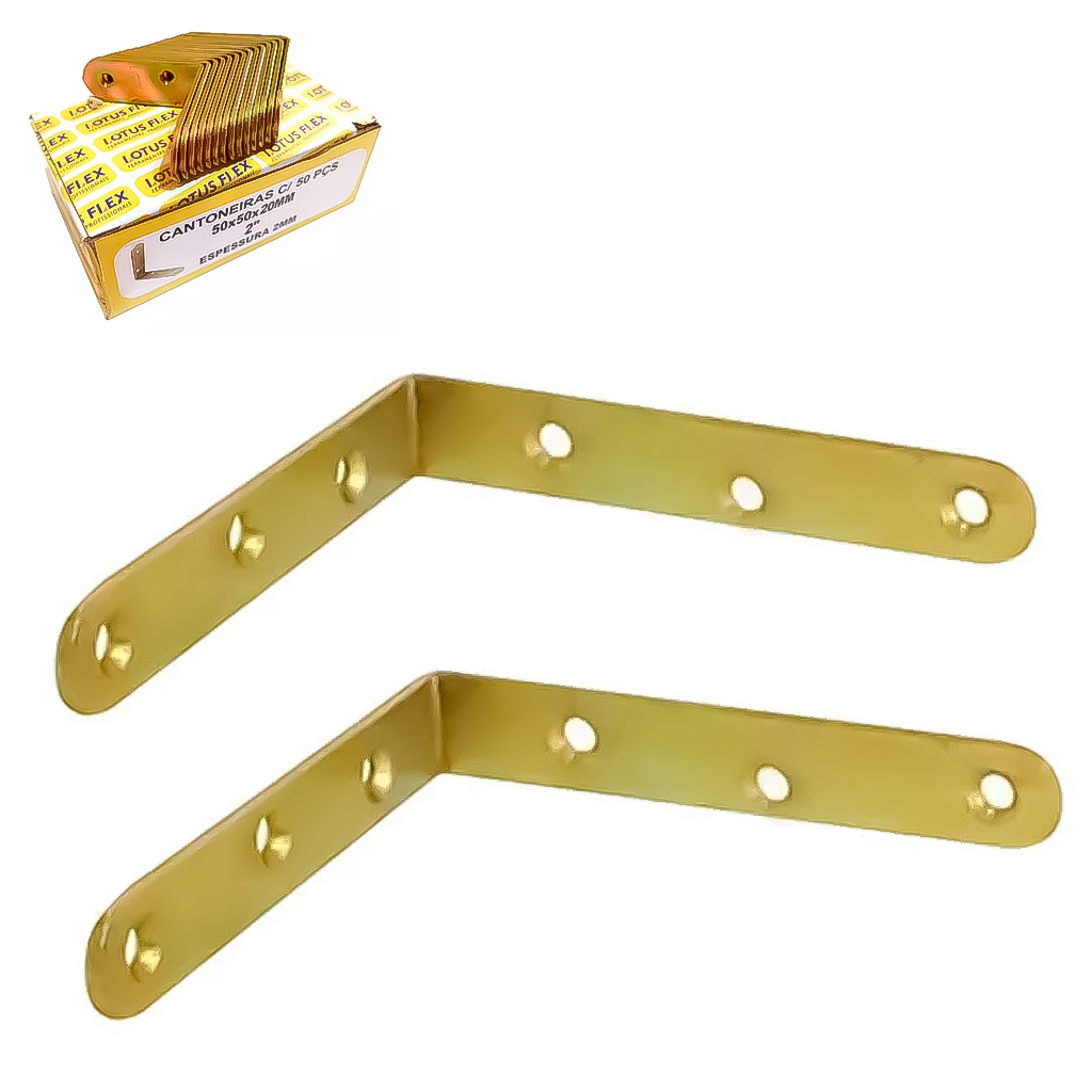 Caixa De Cantoneira De Metal Galvanizado Várias Medidas Pacote Com 50 Unidades Resistente em Oferta na Shopee