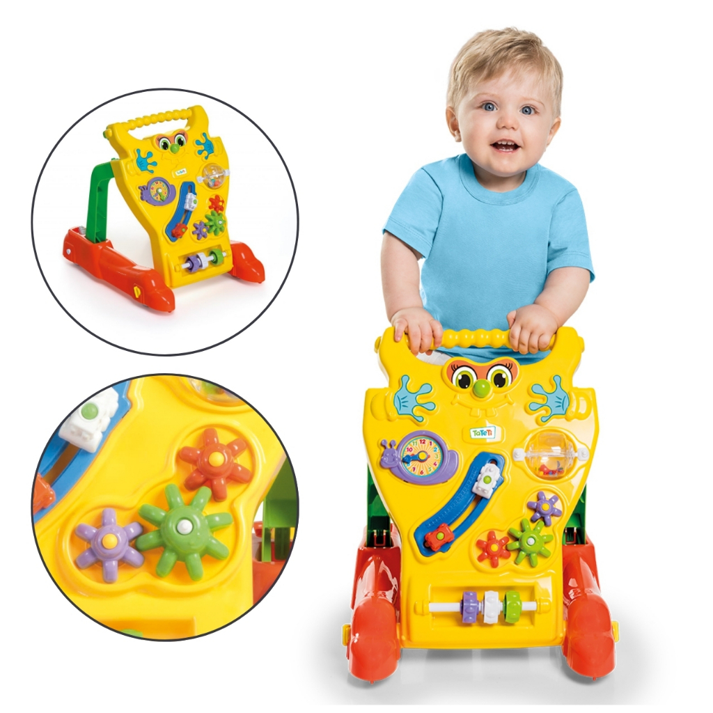 Andador Bebê Brinquedo Educativo Empurrador Infantil Menino Menina Primeiros Passos Coordenação Motora Andador Didático