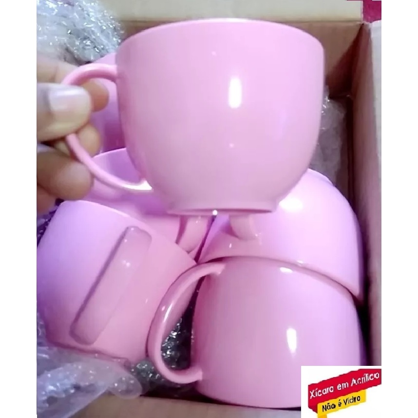 Kit 6 Xícaras 180ml PLÁSTICO ACRILICO para Café Chá Cappuccino Chocolate Quente ideal para presentear Cantinho do Café em Oferta na Shopee