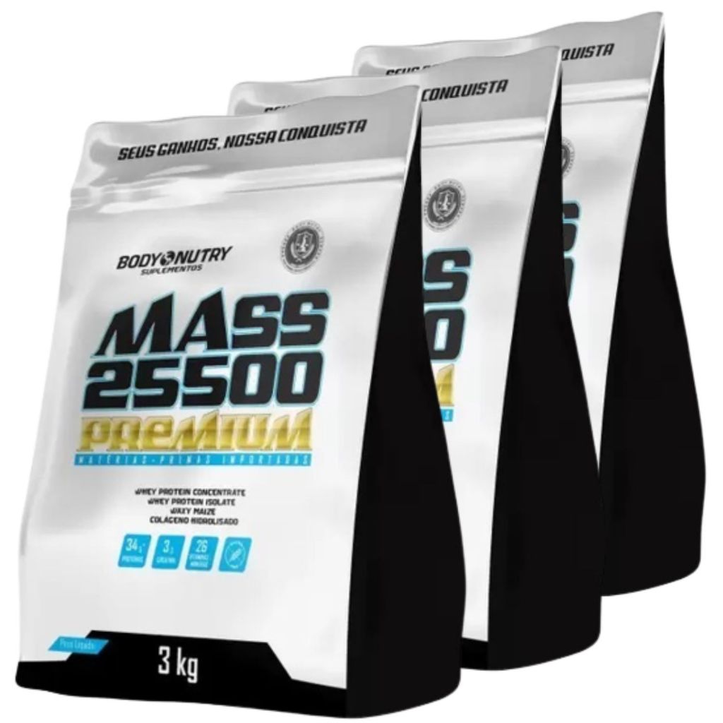 Kit 3 Body Nutry Mass 25500 Massa Corporal Hipercalorico 3kg