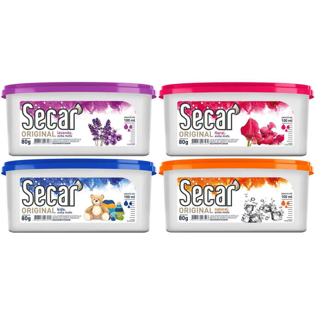 Kit 4un Anti Mofo Secar 80g Original Desumidificador Evita Umidade Fungos Cheiro Guarda Armários