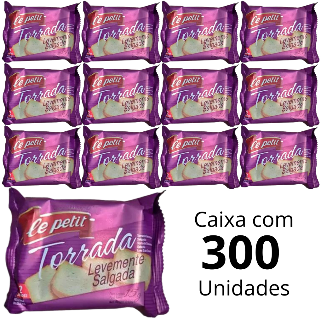 Kit 3 Caixa De Torrada Salgada Le Petit Sachês 15g 300 Un Lanche Para Hospitais Escritórios Pousada