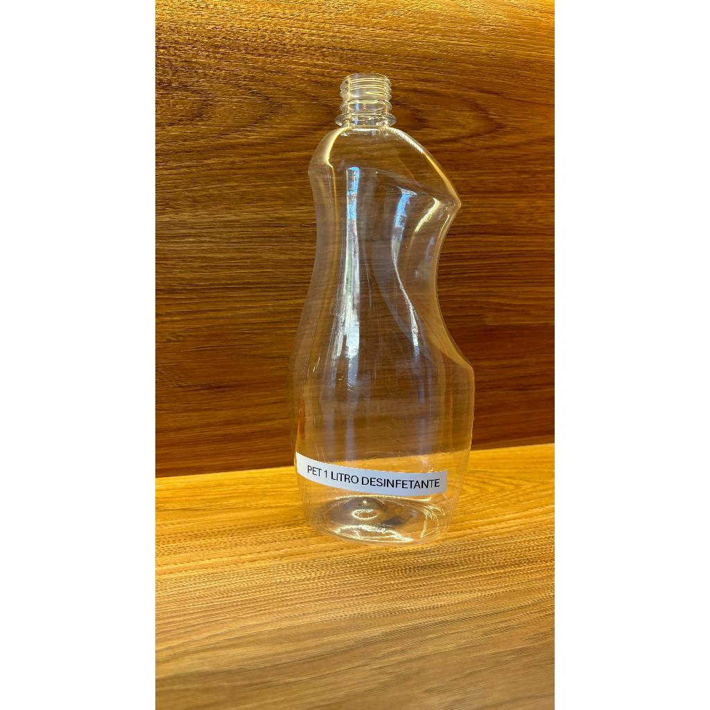 10 UN. FRASCO TRANSPARENTE 1 LITROS COM TAMPA FLIP TOP