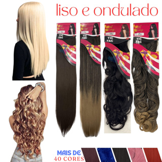 Cabelo Aplique Tic Tac Weng Fibra Orgânica Liso e Ondulado 150 Gramas 70 cm em Oferta na Shopee