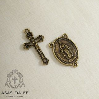 20 Entremeios Para Terço N Sra das Graças + 20 Crucifixos Ouro Velho Alta Qualidade em Oferta na Shopee