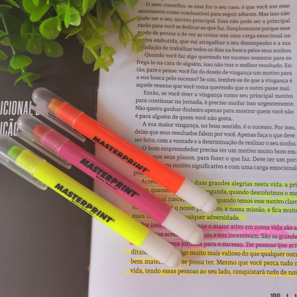 Kit 03 Marca Texto em Gel Master Print Amarela, Rosa e Laranja Canetas Biblia Escolar Escritorio em Oferta na Shopee