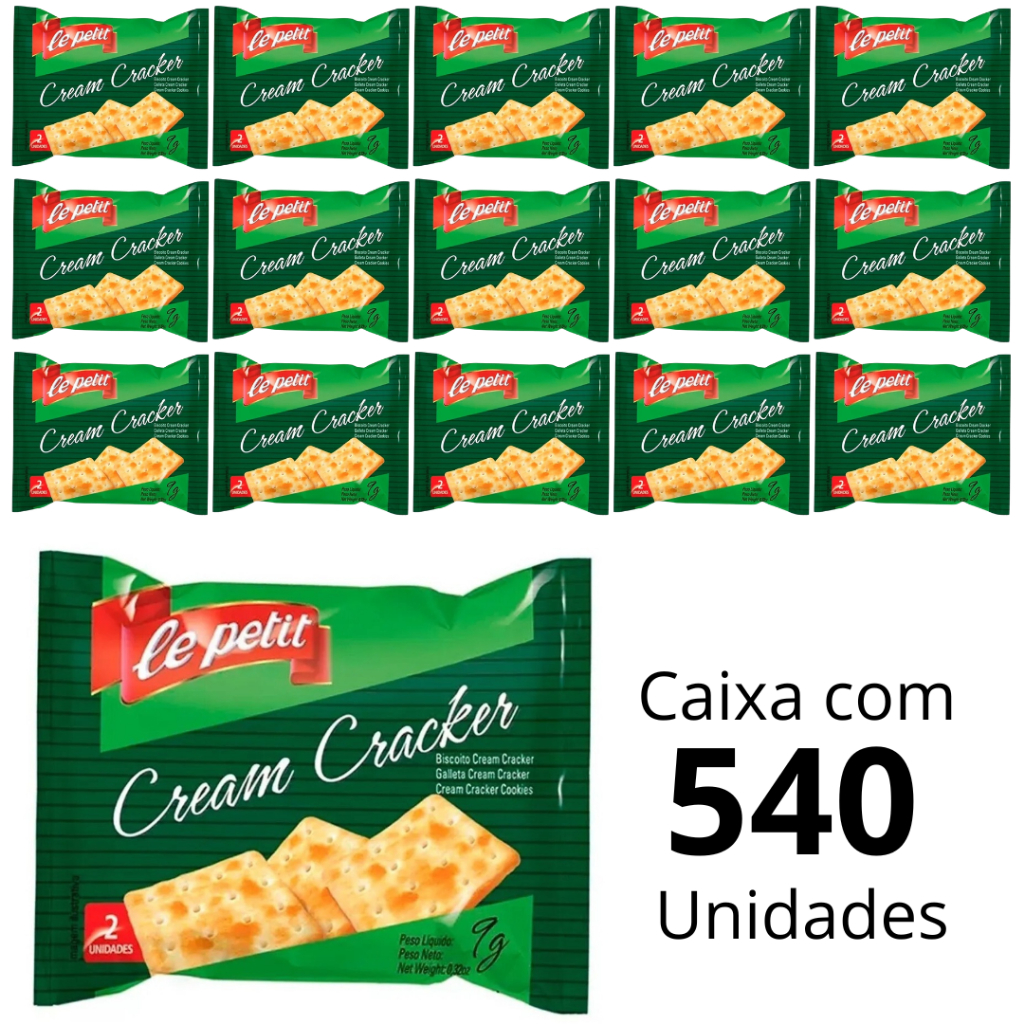 Kit 3 Caixa De Biscoito Cream Cracker Le Petit Sachês De 9g 540un Para Hospitais Escritórios