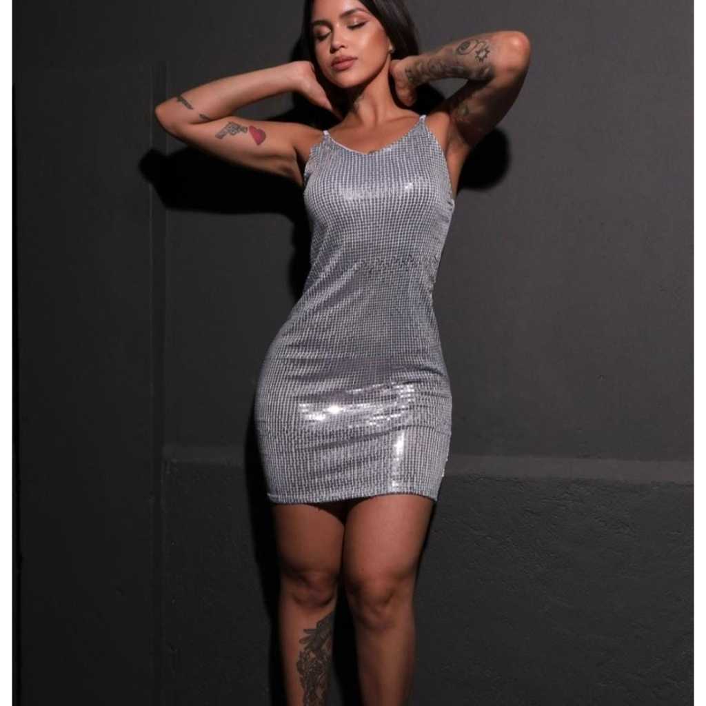 vestido paetê para festa brilhoso elegante nao trasparente