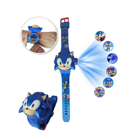 Relógio infantil  Sonic, Homem Aranha,com projetor