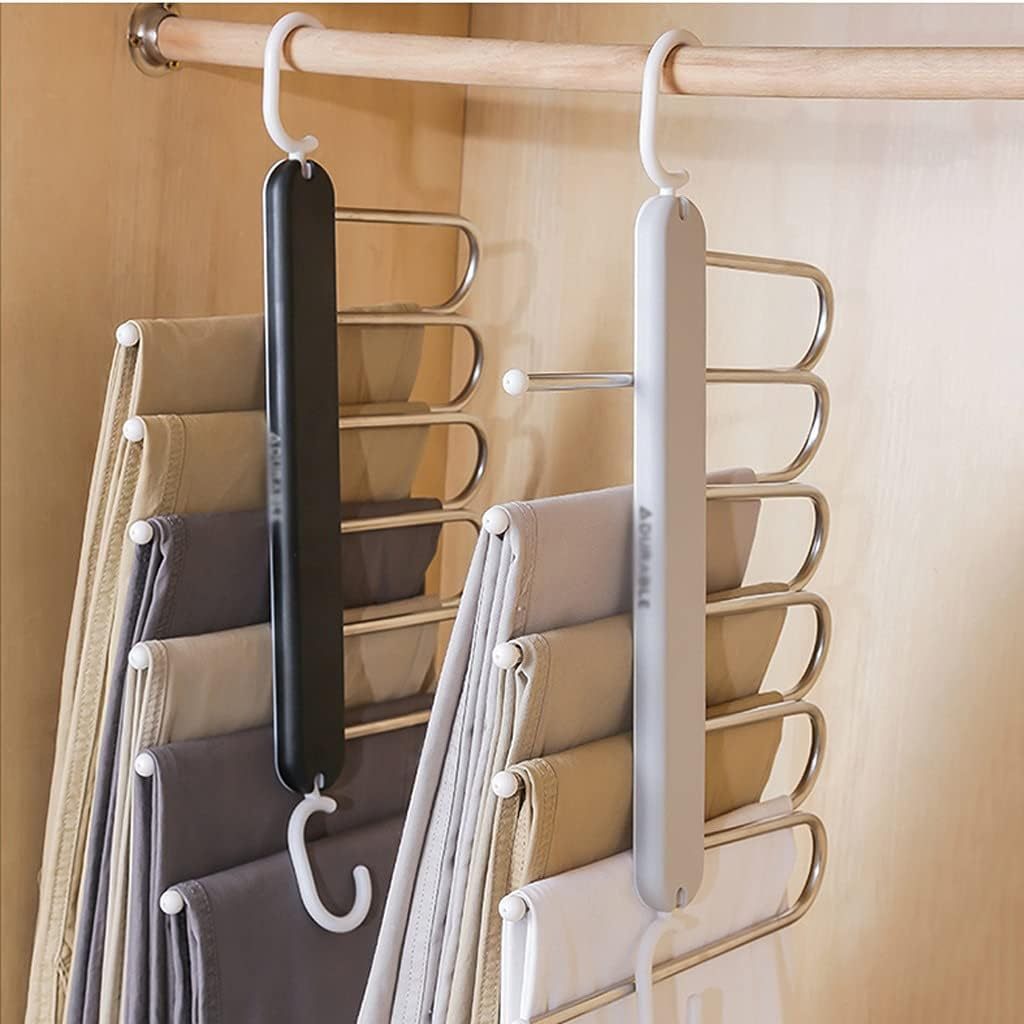 Cabide Para Calça 5em1 Branco Aço Inox Organizador Retrátil Multifuncional 1Unidade EconomizaEspaço em Oferta na Shopee