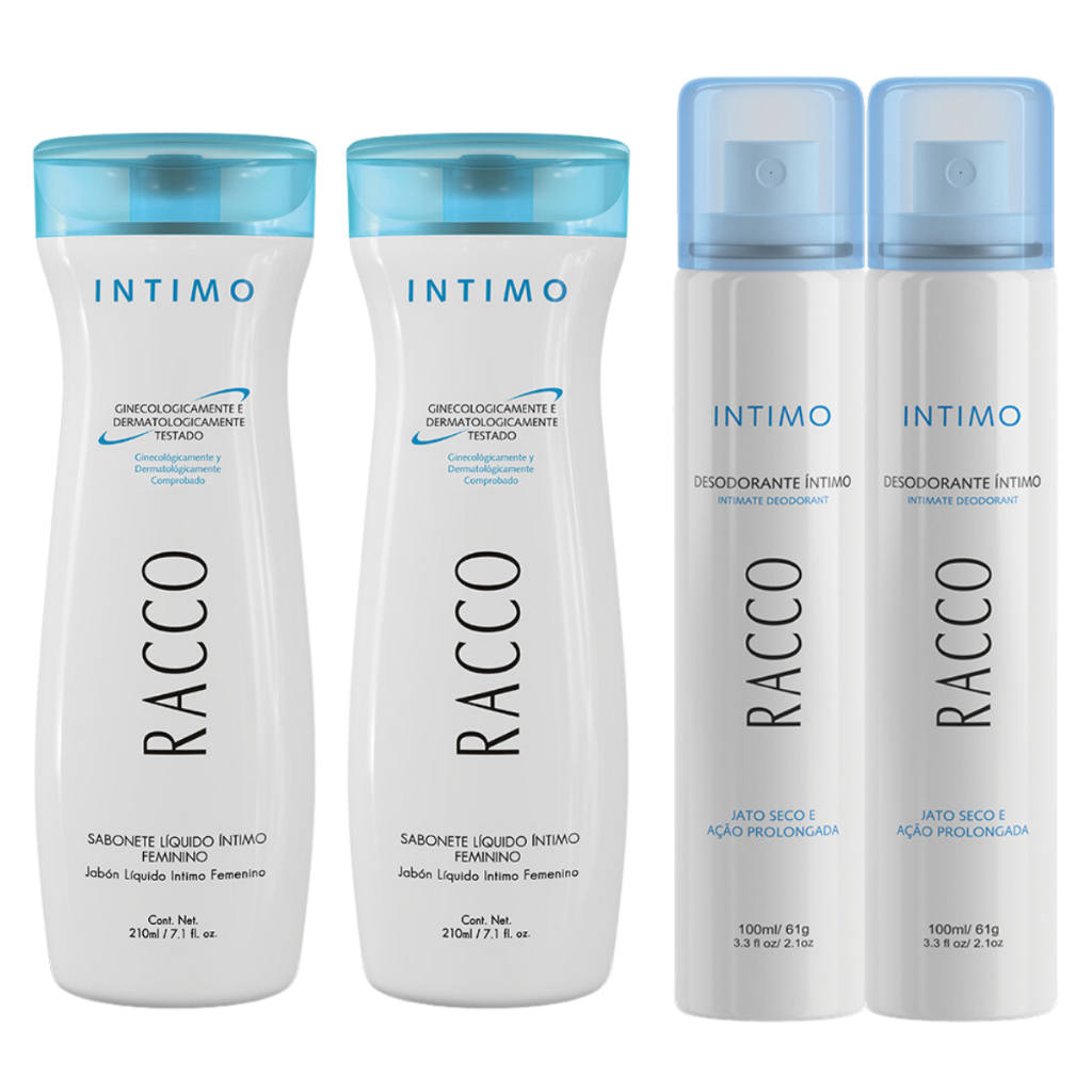 Kit Racco Higiene Íntima 2 Sabonete Tradicional E 2 jato Seco
