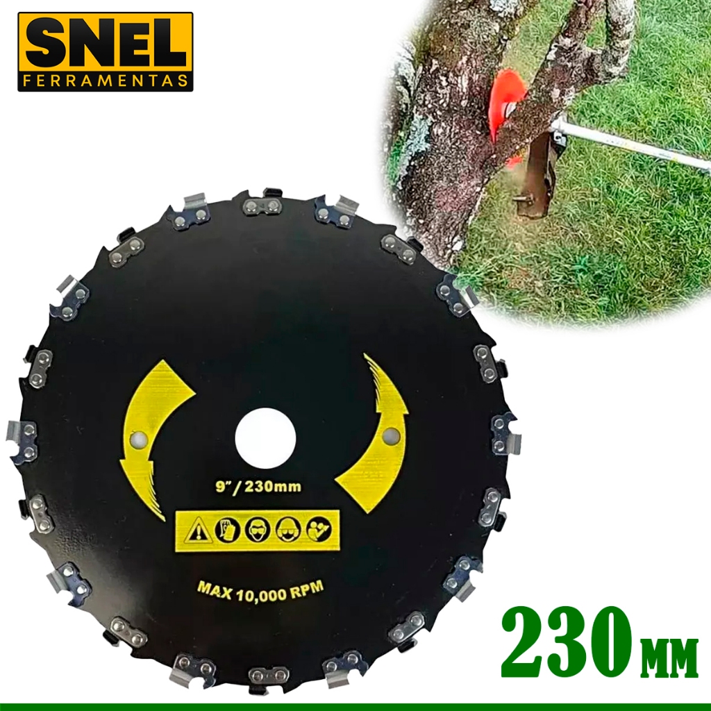 Disco Para Roçadeira Lamina Cortador de Grama 230mm Snel Ferramentas