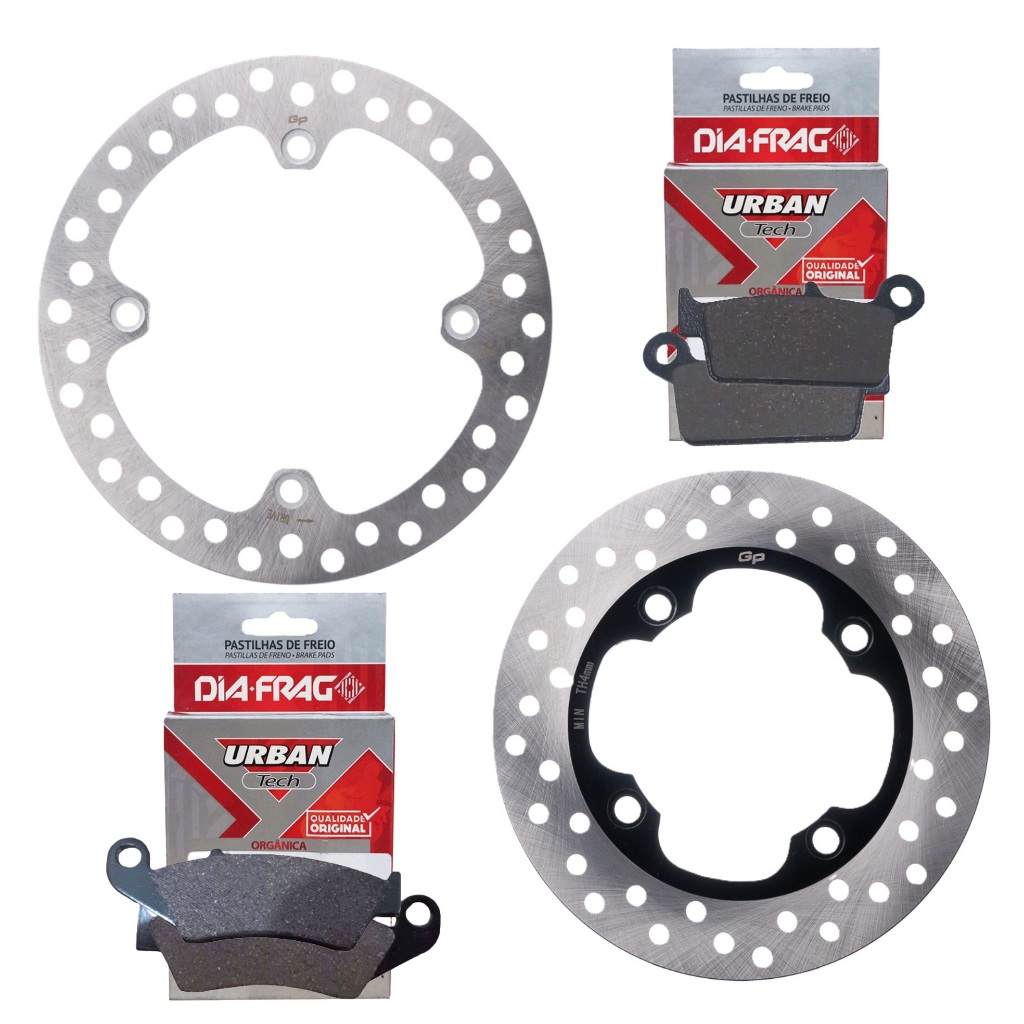 Kit Discos de Freio Xre 300 Sem Abs 2009 A 2018 + Pastilhas Diafrag