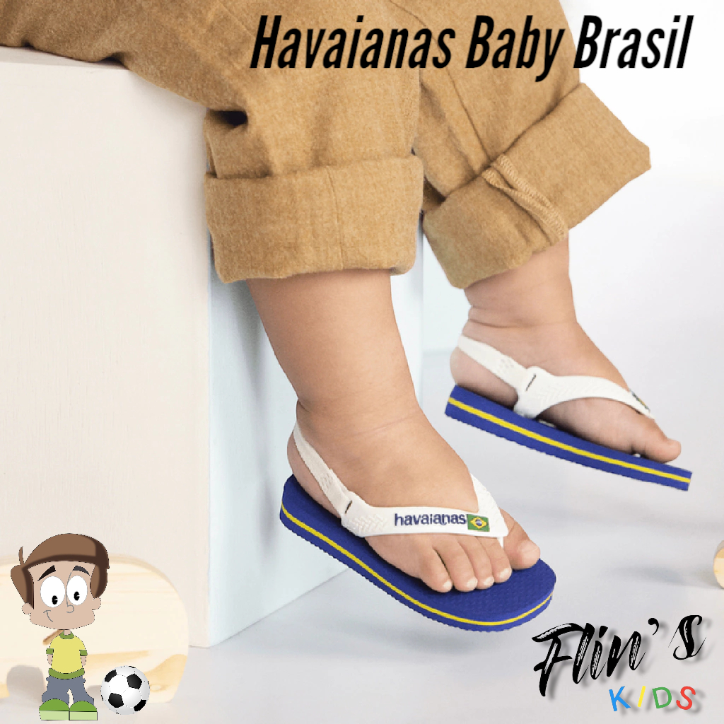 Chinelo Sandália Infantil Havaianas Baby Brasil Logo Confortável em Oferta na Shopee