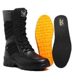 Bota Coturno Masculino Com Zíper Preto e Palmilha De Gel