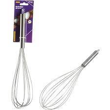 Batedor Manual de Claras Inox 34cm Profissional | Fouet Resistente Antiferrugem Cabo Ergonômico