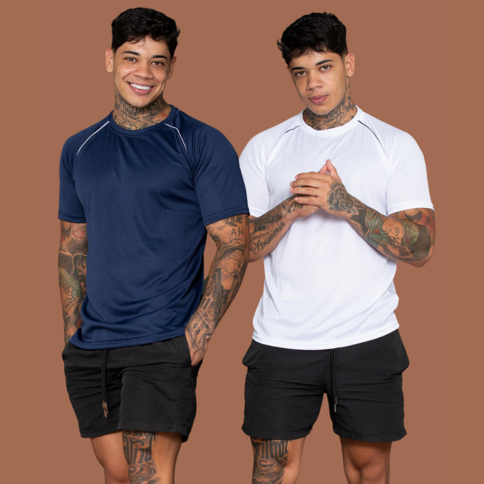 camisa masculina poliéster moda fitness academia treino lazer esporte manga curta com lycra