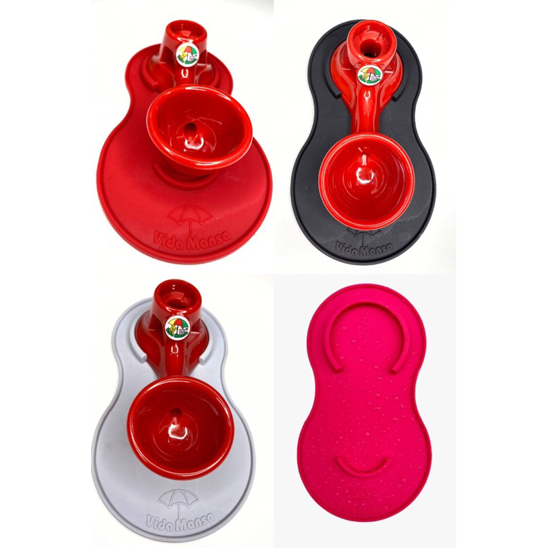 kit Bebedouro e Tapetinho para Cachorro e Gatos S/ Molhar os Pelos Vida Mansa Mini Portátil Viagem e Lazer