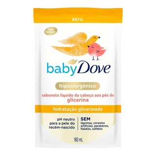 baby dove sabonete líquido hidratação glicerinada 180ml