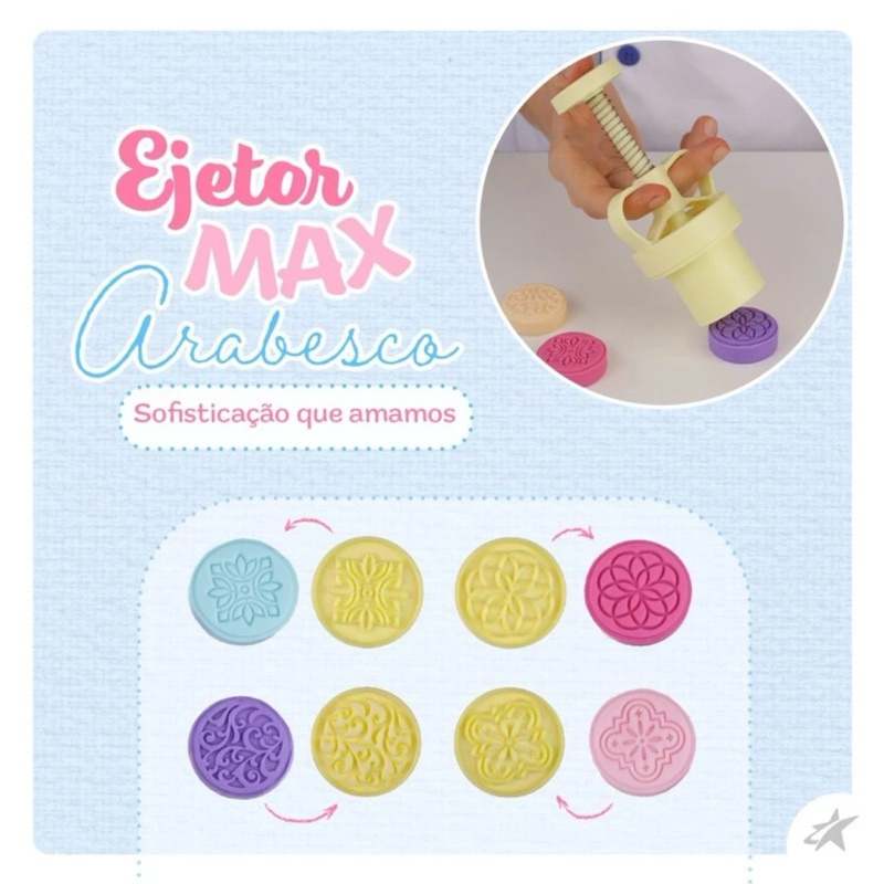 KIT EJETOR MAX MOLDE CARIMBO BLUESTAR CORTADOR MASSAS DOCES BRIGADEIRO ATÉ 25G BLUE STAR (CHOCO) · foto 2