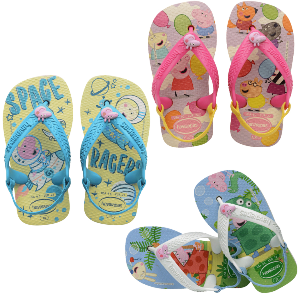 Chinelo Havaianas Baby Peppa Pig Original Sandalia Infantil Com Elástico Original Havaianas
