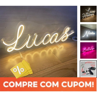 PLACA PAINEL LETREIRO LED NEON NOMES PERSONALISADO