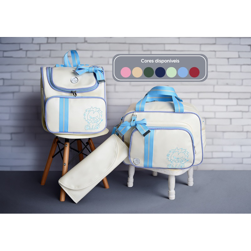 kit de bolsa com 3 peças safari & jardim luxo